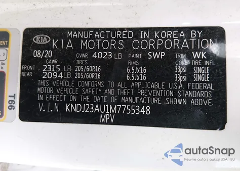 2021 Kia Soul S from USA, damaged, VIN KNDJ23AU1M7755348